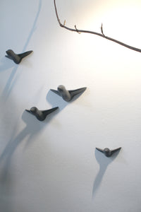 Kleiner Schwarm Beton - Grau (4 Vögel)