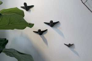 Kleiner Schwarm Beton - Schwarz (4 Vögel)