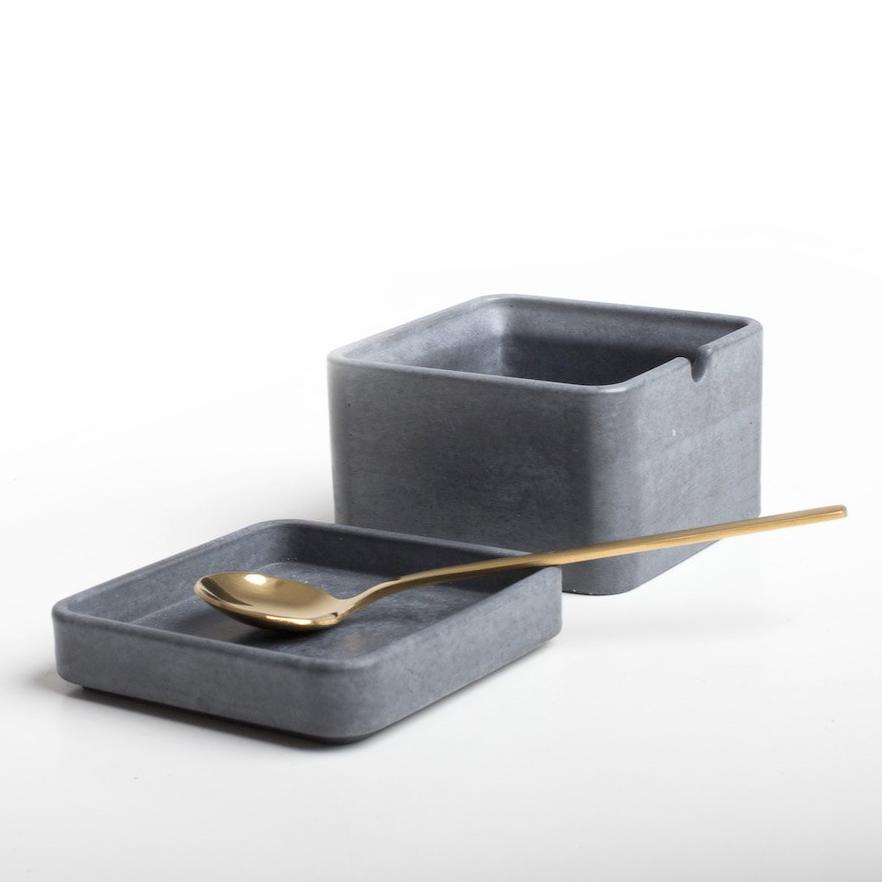 Beton Zuckerdose - Schwarz – Formpoet
